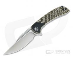 CIVIVI Dogma Black Polished Brass Satin D2 Liner Lock Flipper C2014A