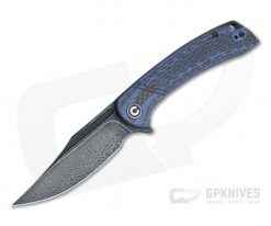 CIVIVI Dogma Blue G10 Carbon Fiber Black Hand Rubbed Damascus Liner Lock Flipper C2014DS-2