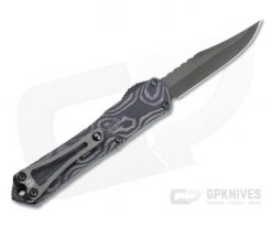 Heretic Knives Manticore-S Bowie DLC Elmax Purple Camo Carbon Fiber OTF Automatic H022B-6A-PUCF