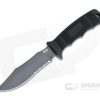 SOG SEAL Pup Gray AUS-8 Half Serrated Clip Point Fixed Blade Knife M37K