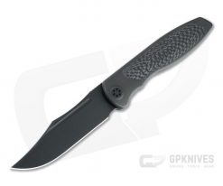 Sharp By Design Mini Tempest Bowie Black PVD M390 Carbon Fiber PVD Front Flipper Knife