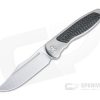 Sharp By Design Mini Tempest Bowie Satin M390 Carbon Fiber Front Flipper Knife