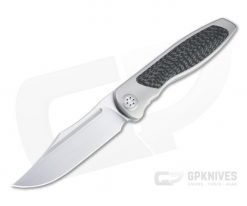 Sharp By Design Mini Tempest Bowie Satin M390 Carbon Fiber Front Flipper Knife