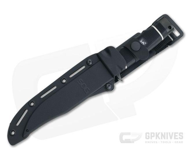 SOG Tech Bowie Black AUS-8 Clip Point Black Kraton Fixed Blade Knife S10B-K 4 SOG Tech Bowie Black AUS-8 Clip Point Black Kraton Fixed Blade Knife S10B-K - Image 2