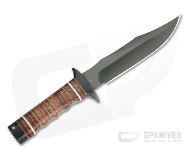 SOG SEAL Bowie 2.0 Black AUS-8 Clip Point Stacked Leather Fixed Blade Knife S1T-L 3 SOG SEAL Bowie 2.0 Black AUS-8 Clip Point Stacked Leather Fixed Blade Knife S1T-L