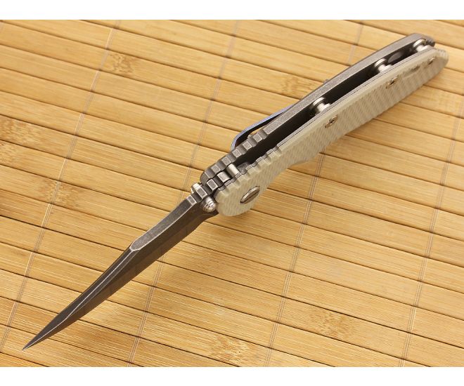 Hinderer Knives XM-18 3.5" DLC Bowie Flipper Sand Working Finish Frame #2 5 Hinderer Knives XM-18 3.5" DLC Bowie Flipper Sand Working Finish Frame #2 - Image 3