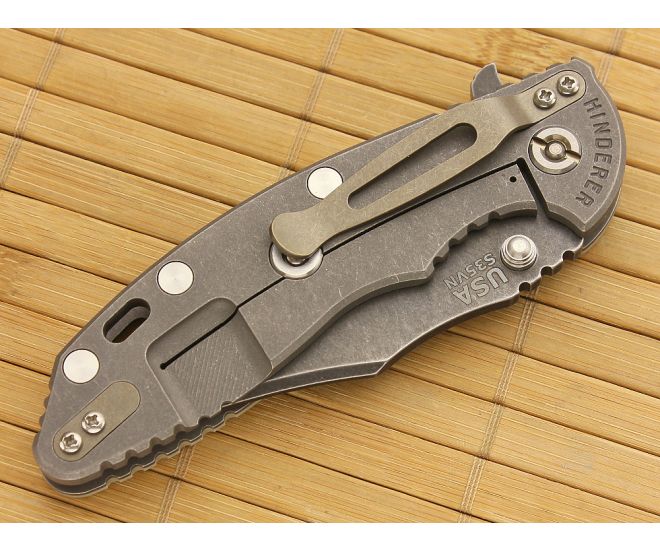 Hinderer Knives XM-18 3.5" DLC Bowie Flipper Sand Working Finish Frame #3 4 Hinderer Knives XM-18 3.5" DLC Bowie Flipper Sand Working Finish Frame #3 - Image 2