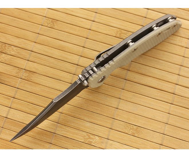 Hinderer Knives XM-18 3.5" DLC Bowie Flipper Sand Working Finish Frame #3 5 Hinderer Knives XM-18 3.5" DLC Bowie Flipper Sand Working Finish Frame #3 - Image 3